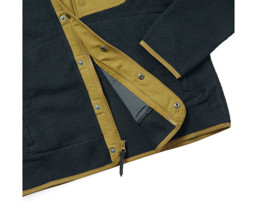 Merrell Jackets Black - Sherpa w/Snaps and Overlays Full Zip - Mens 58IMFEUKY